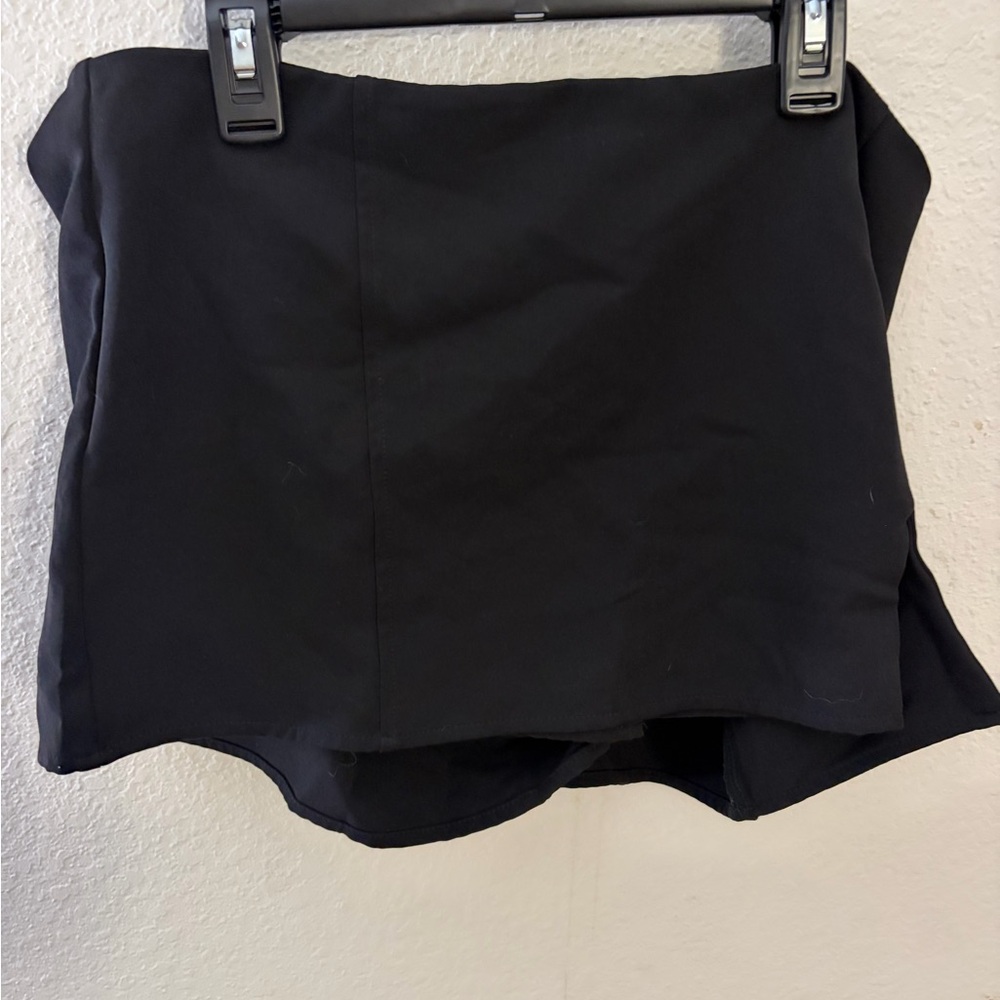 SHEIN Elegant Black Zippered Skort